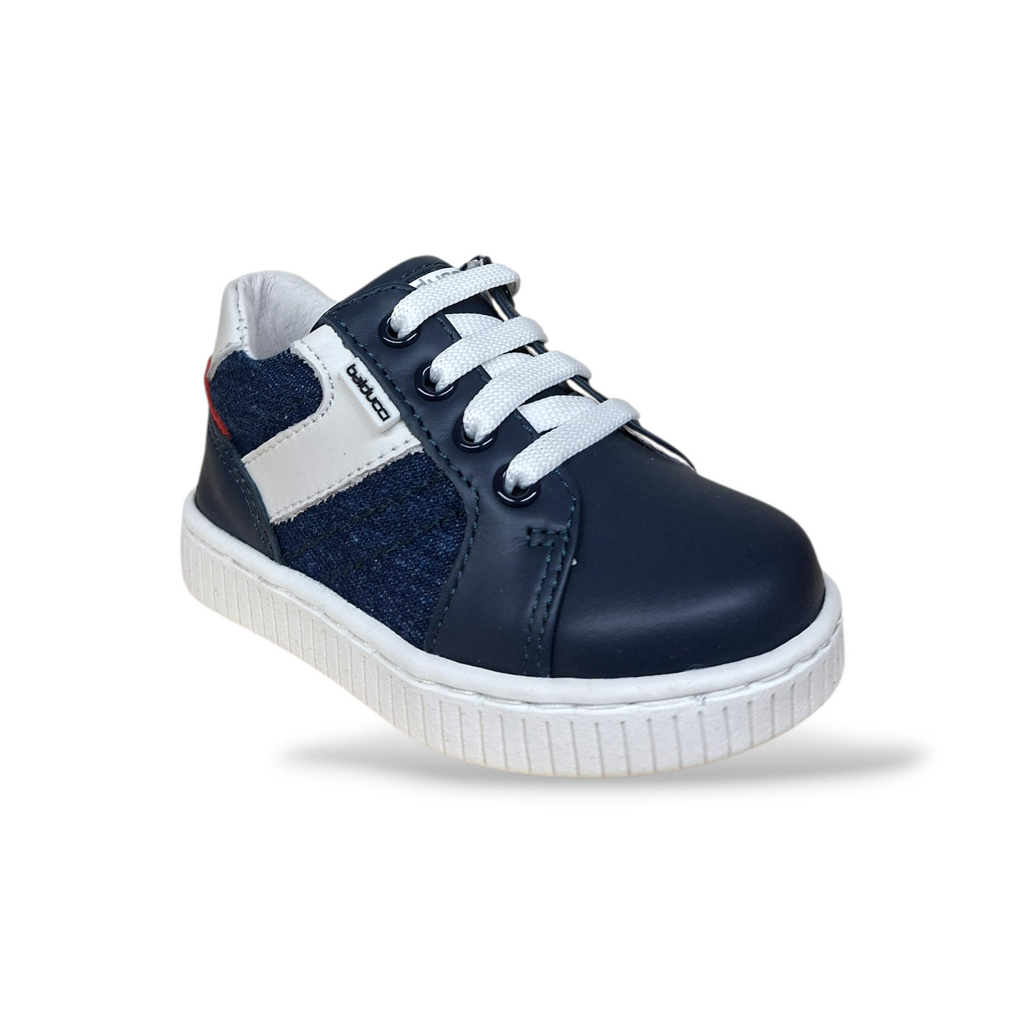 Sneakers primi passi bambino Balducci blue bianco pelle tela Made in Italy - Scarpetteria Gica Trani
