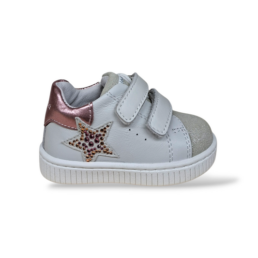 scarpe-primi-passi-balducci-cita-bianco-argento-rosa-scarpetteria-gica-trani
