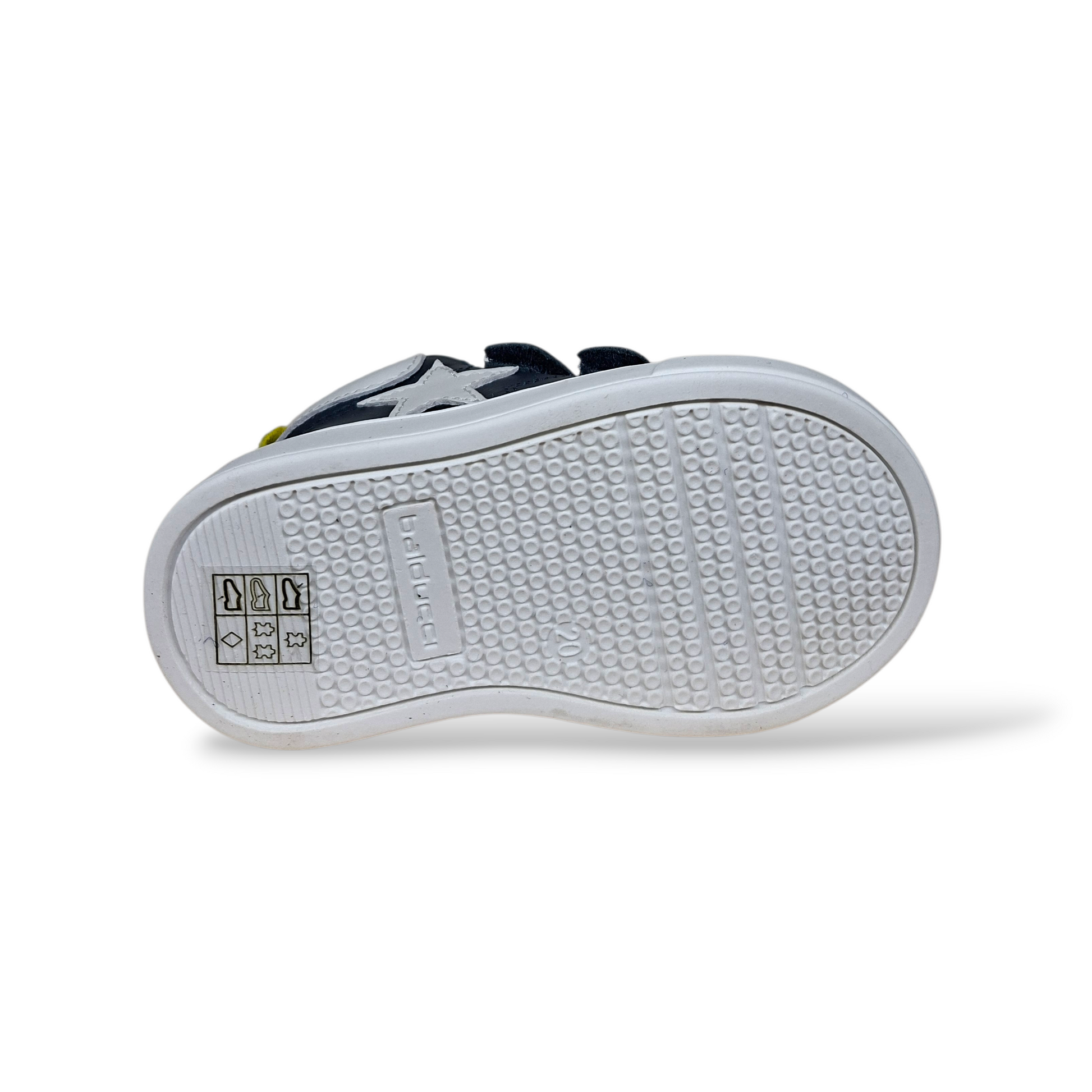 Tallone rinforzato scarpe bambino Balducci Cita 7236 pelle blue bianco giallo - Scarpetteria Gica Trani
