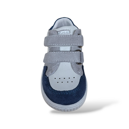 Suola flessibile gomma scarpe primi passi Balducci bluette bianco grigio - Scarpetteria Gica Trani
