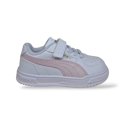 puma-caven-406247-sneakers-bambine-ragazze-bianco-rosa-pelle-design-basket-elegante-sportivo-laccio-elastico-velcro-autonomia-stabile-versatile-scuola-tempo-libero-passeggiate-autunno-inverno-2026-taglie-20-27-scarpetteria-gica-trani
