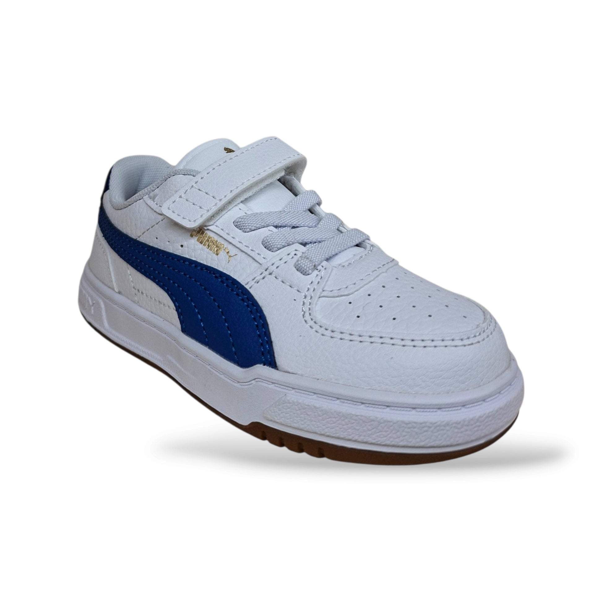 sneakers-pelle-bambini-ragazzi-puma-caven-bianco-blue-laccio-elastico-velcro-design-basket-iconico-classico-versatile-autunno-inverno-scarpetteria-gica-trani
