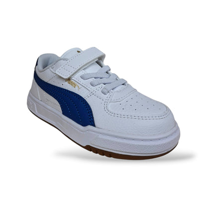 sneakers-pelle-bambini-ragazzi-puma-caven-bianco-blue-laccio-elastico-velcro-design-basket-iconico-classico-versatile-autunno-inverno-scarpetteria-gica-trani
