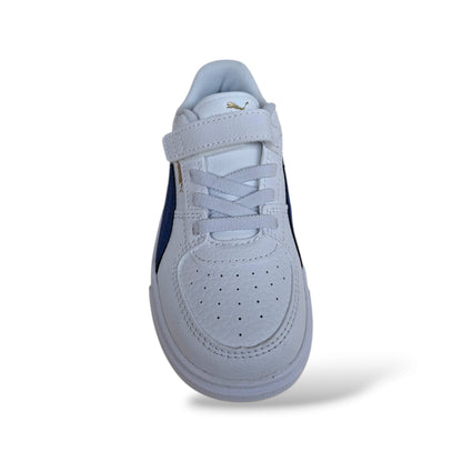 sneakers-pelle-sportive-bambini-ragazzi-puma-caven-bianco-blue-laccio-elastico-velcro-elegante-intramontabile-autunno-inverno-scarpetteria-gica-trani

