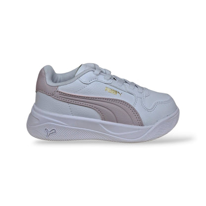 puma-court-bae-408625-sneakers-bambine-ragazze-bianco-rosa-pelle-resistente-design-tennis-pulito-contemporaneo-laccio-elastico-velcro-pratico-autonomia-versatile-scuola-tempo-libero-autunno-inverno-2026-taglie-28-39-scarpetteria-gica-trani
