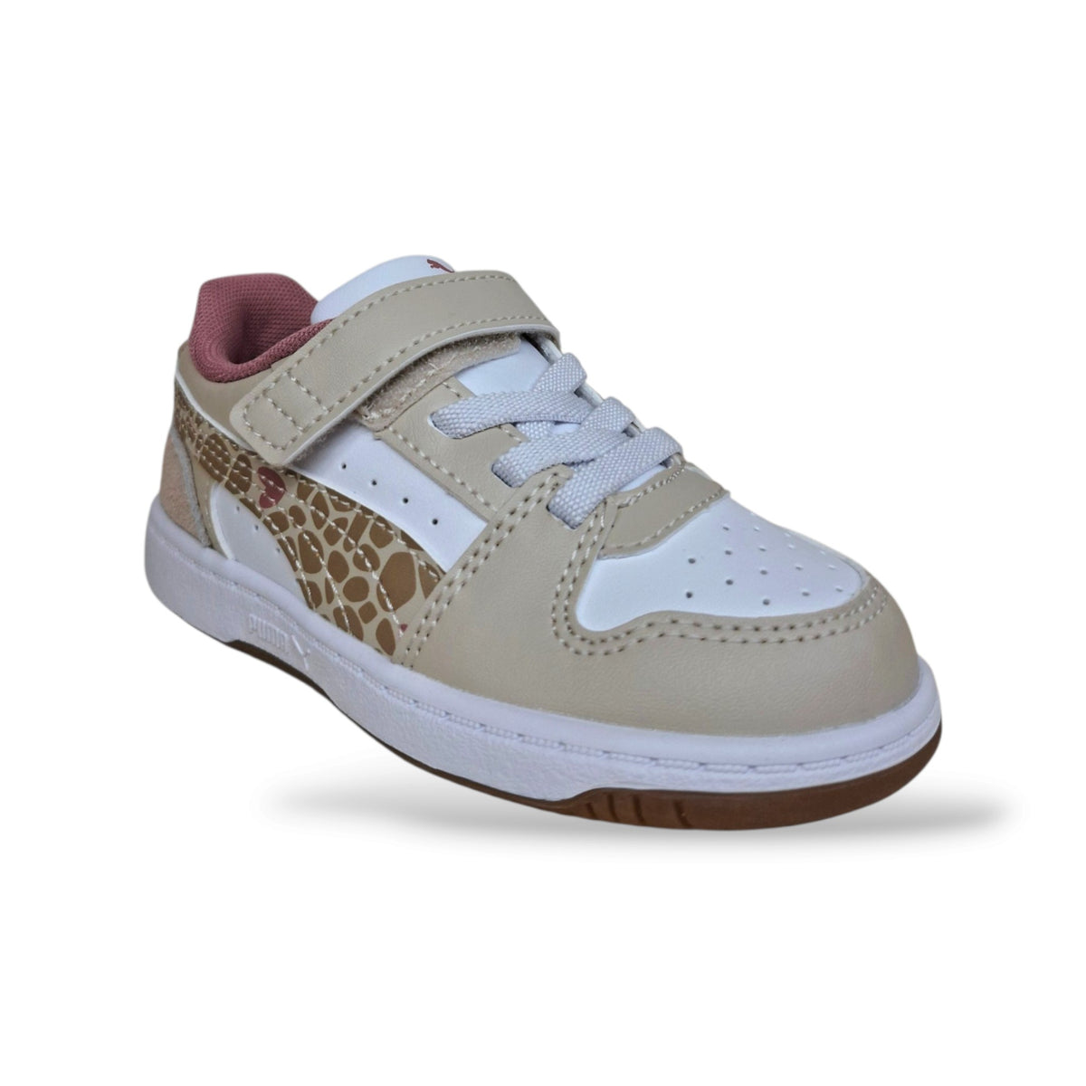 sneakers-bambine-puma-rebound-407463-beige-bianco-maculato-leopardato-animalier-pelle-alta-basket-laccio-elastico-velcro-rapido-fashion-originale-coraggiosa-scuola-tempo-libero-taglia-27-scarpetteria-gica-trani
