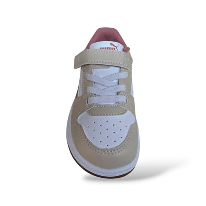 scarpe-puma-bambine-sneakers-alte-basket-rebound-407463-beige-bianco-maculato-animalier-pelle-laccio-elastico-velcro-autonomia-comfort-suola-resistente-fashion-originale-taglia-27-scarpetteria-gica-trani
