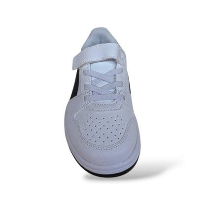 scarpe-puma-bambini-sneakers-alte-basket-rebound-408295-bianco-nero-pelle-classica-laccio-elastico-velcro-suola-aderente-comfort-interno-scuola-sport-tempo-libero-unisex-taglie-28-35-scarpetteria-gica-trani
