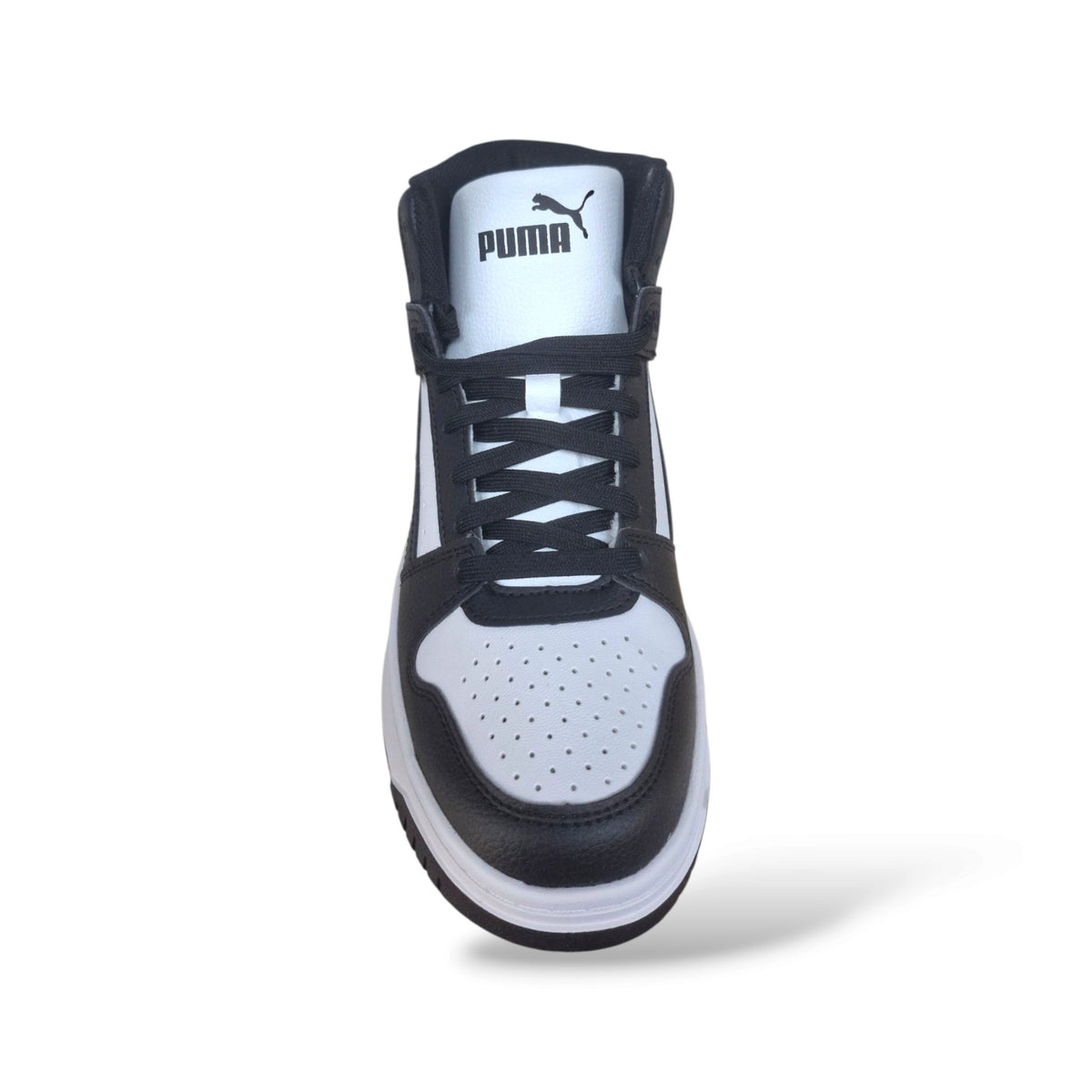 scarpe-puma-bambini-ragazzi-rebound-408800-nero-bianco-pelle-alta-basket-lacci-mezza-taglia-interno-confortevole-suola-resistente-aderente-jeans-pantaloni-sportivi-outfit-casual-taglie-36-39-scarpetteria-gica-trani
