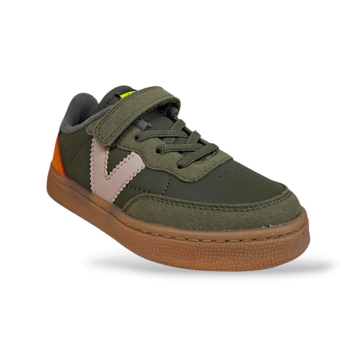 sneakers-bambini-ragazzi-victoria-oslo-verdone-arancione-nero-camel-pelle-suede-premium-laccio-elastico-velcro-palette-autunnale-calda-scarpetteria-gica-trani
