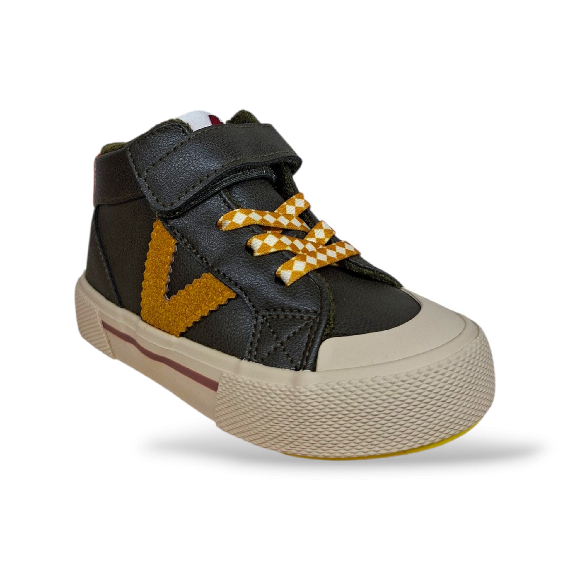 sneakers-bambini-ragazzi-victoria-tribu-verdone-giallo-pelle-premium-laccio-elastico-velcro-bicolore-nature-autunno-inverno-scarpetteria-gica-trani
