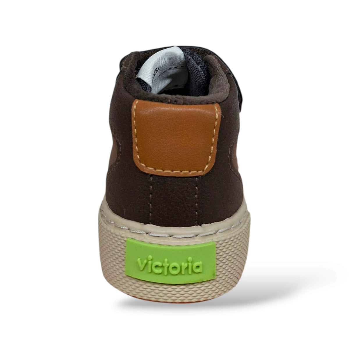 victoria-tribu-scarpe-bambini-marrone-verdino-pelle-doppia-chiusura-laccio-elastico-velcro-logo-v-collarino-imbottito-suola-gomma-taglie-22-30-scarpetteria-gica-trani
