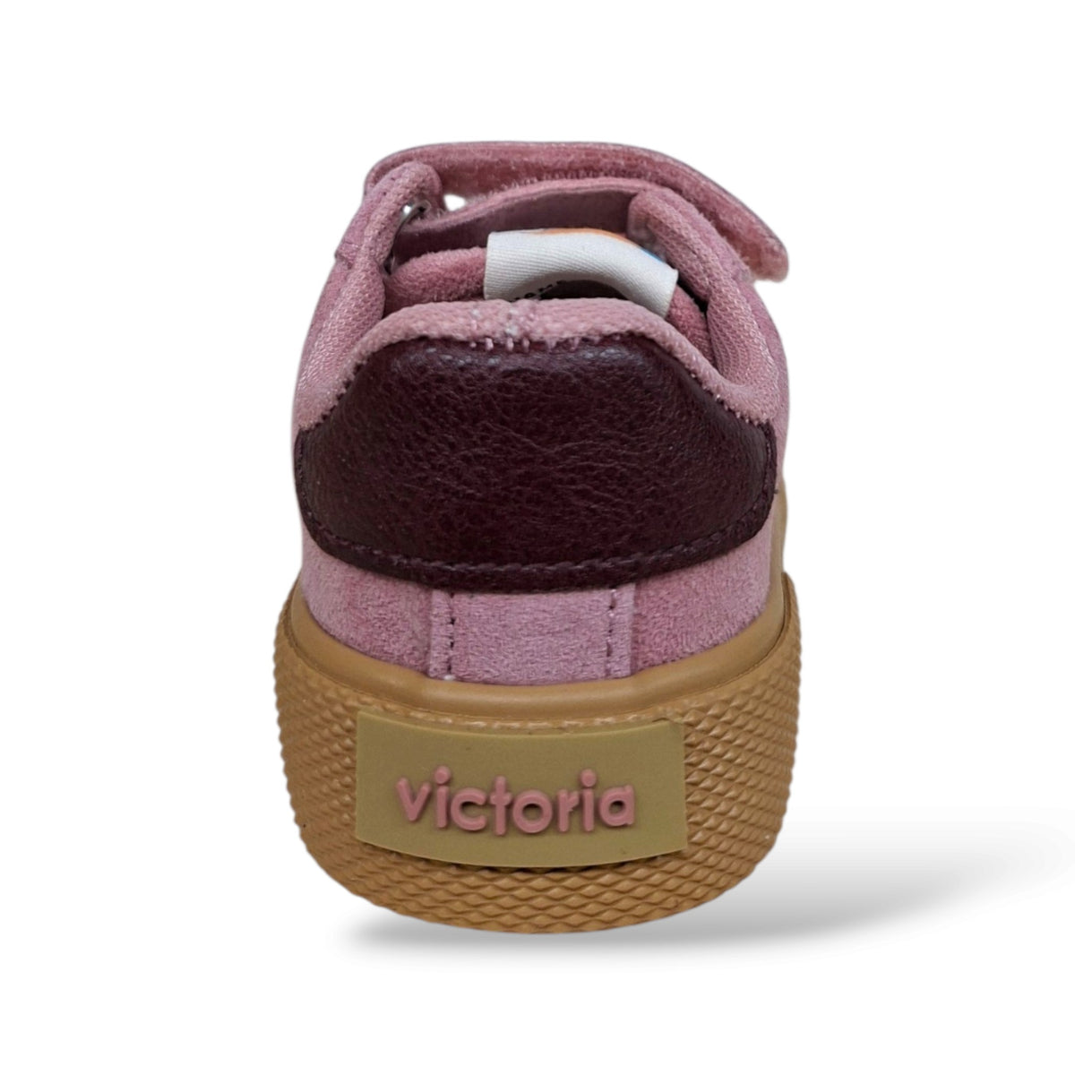 victoria-tribu-scarpe-bambine-rosa-suede-velcro-strappo-logo-v-collarino-imbottito-suola-gomma-taglie-22-30-scarpetteria-gica-trani
