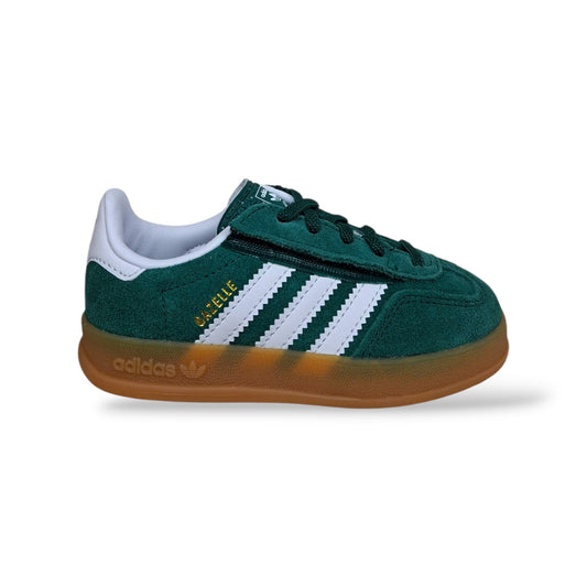 adidas-gazelle-indoor-ih9130-sneakers-bambini-verdone-bianco-camel-suede-velcro-taglie-22-27-back-to-school-scarpetteria-gica-trani
