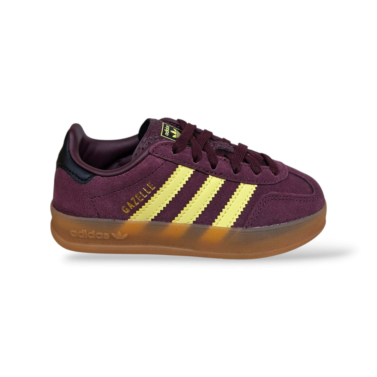 adidas-gazelle-indoor-ki7359-sneakers-bambine-ragazze-viola-giallo-camel-suede-lacci-3-stripes-taglie-28-35-scarpetteria-gica-trani
