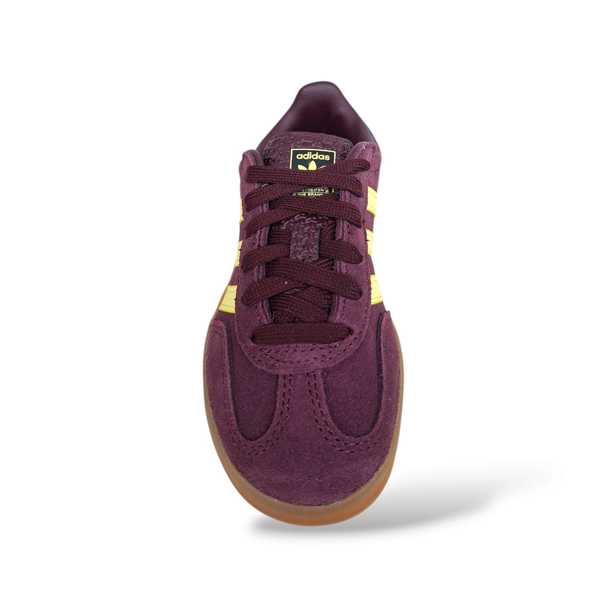 adidas-gazelle-indoor-kj2291-scarpe-ragazze-viola-giallo-camel-suede-lacci-fodera-sintetica-sottopiede-comfort-3-stripes-iconiche-taglia-36-40-scarpetteria-gica-trani
