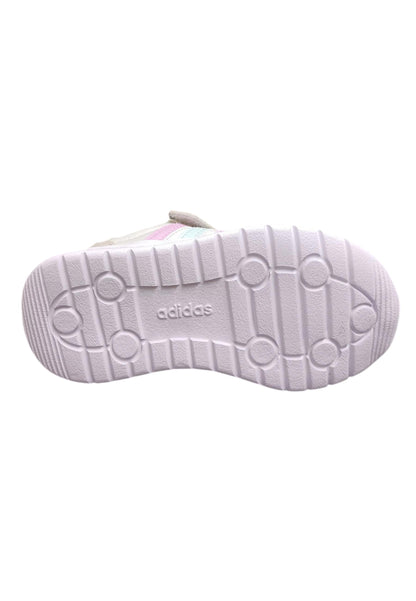 Scarpe sneakers Bambine e ragazze adidas RUN70s  bianco-grigio-fuxja-verde acqua laccio elastico e velcro