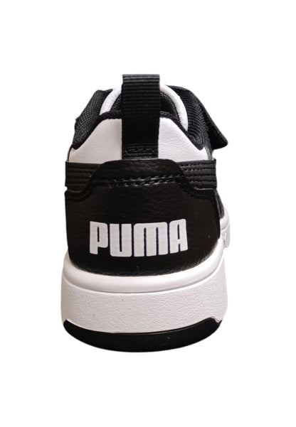 Scarpe sneakers Bambini e ragazzi PUMA REBOUND  nero-bianco laccio elastico e velcro