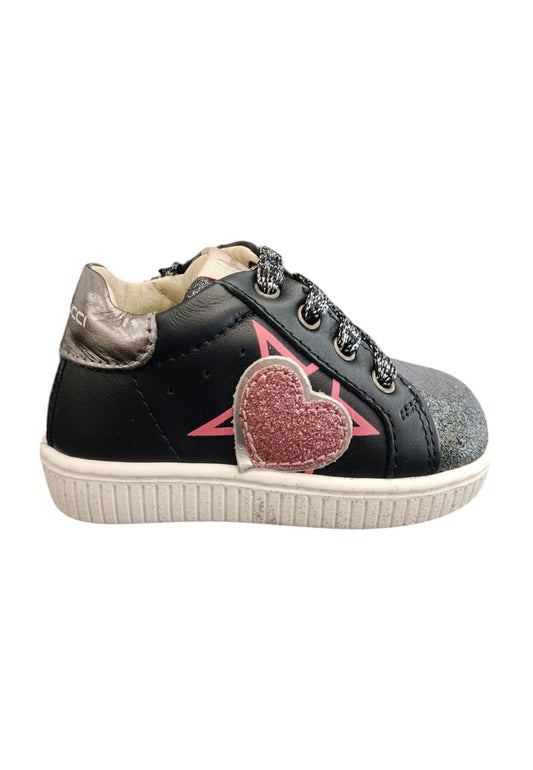 Scarpe snekears bambina balducci 3813  blue-rosa-bianco laccio e zip laterale