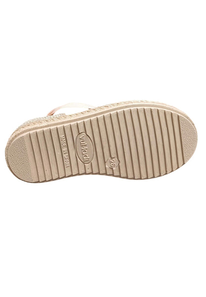 Espadrillas bambina Vul-Ladi Carla cipria beige tela laccio summer style