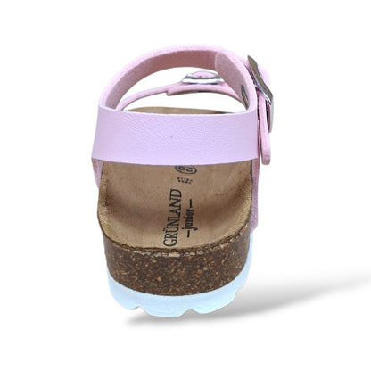 Sandalo Bio Sughero Bambine e Ragazze Grunland Junior Luce Rosa – Fibia Sottopiede Sughero EVA