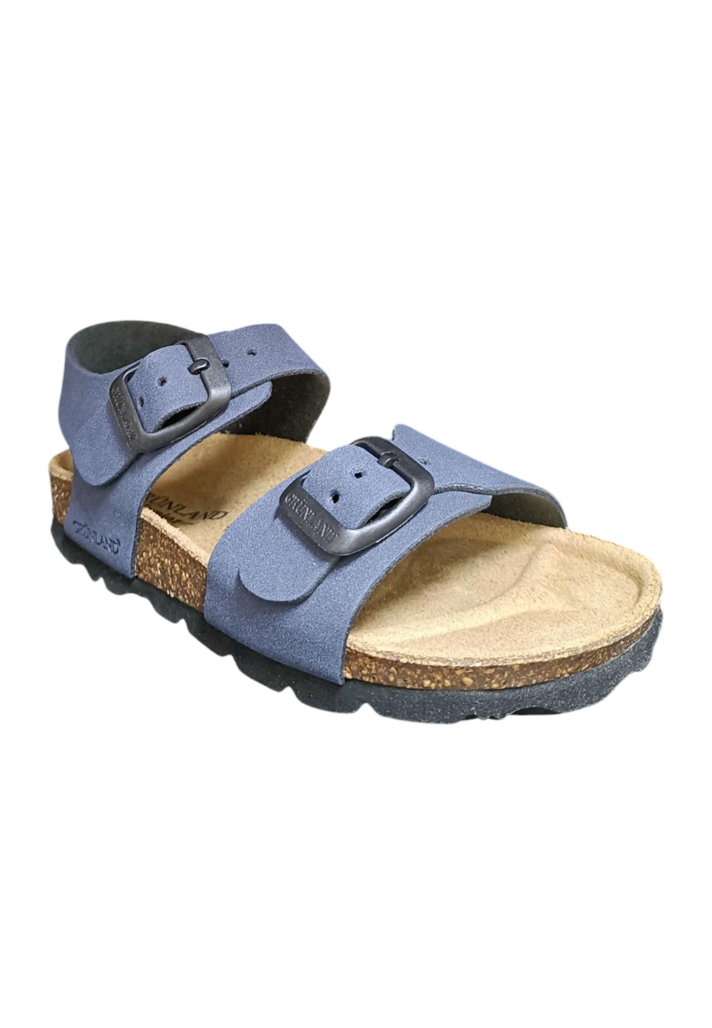 Sandalo bambino Grunland Junior 0635 blu bio fibbia comfort naturale