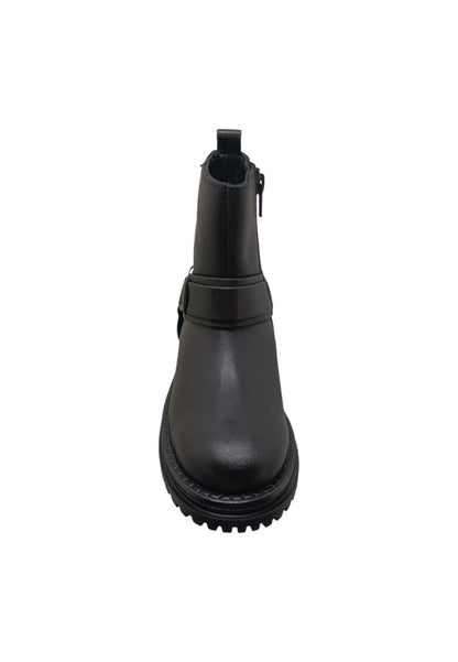 Stivaletti bambina Ciao Rock nero pelle - Stile italiano con lacci e zip laterale