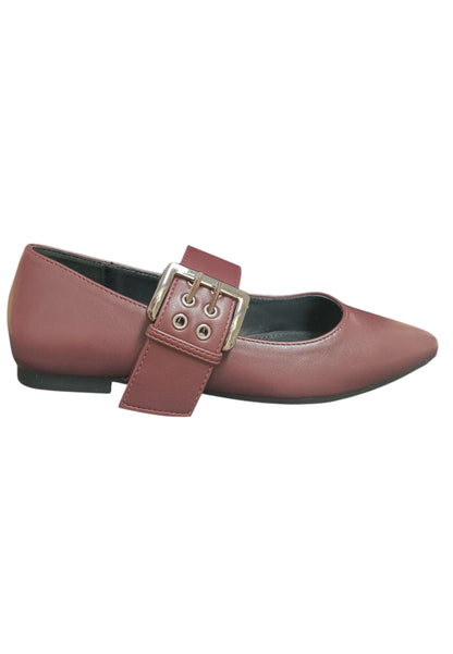 Ballerina donna Marina Galanti Punk bordeaux pelle fibbia elegance style