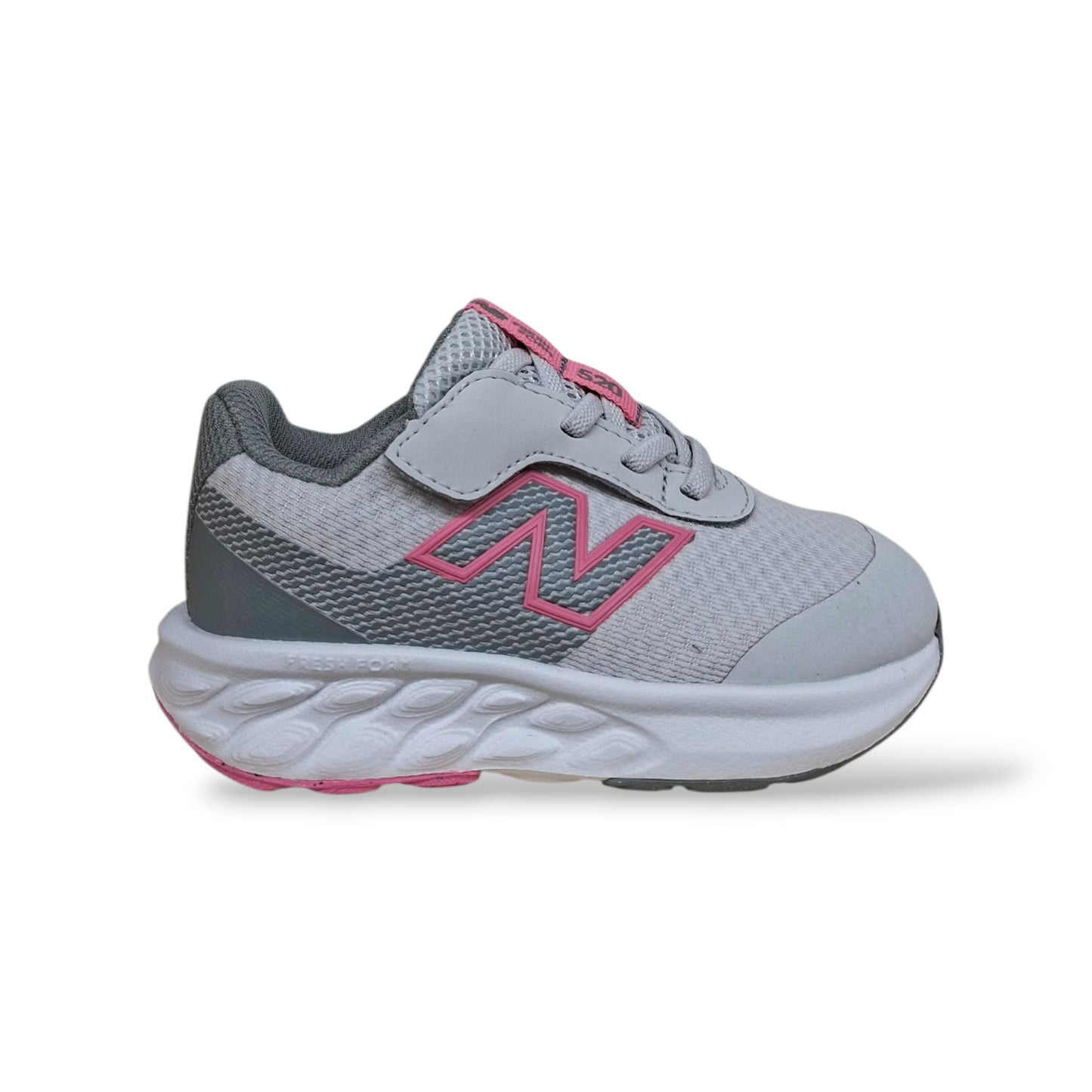 New Balance 520 Sneakers Bambine Grigio Rosa | Taglia 20-27,5 | Tessuto Velcro | Scarpetteria Gica