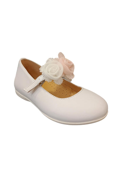 Ballerina bambina Platis P2384 bianco multicolore pelle fibbia elegance style