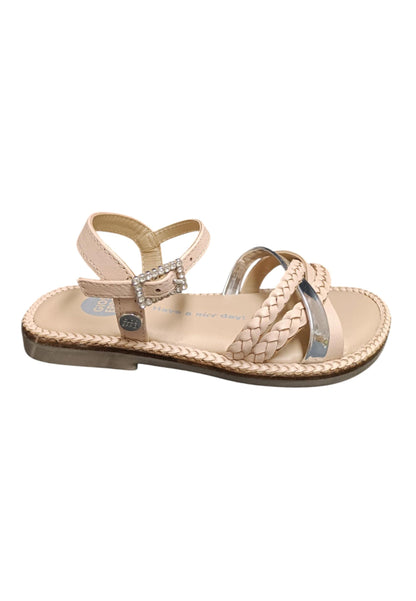 Sandalo bambina Gioseppo Medary nude pelle fibbia comfort elegance