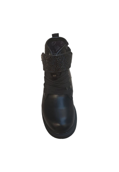 Anfibio bambina Gioseppo Roskilde nero pelle zip laterale urban style
