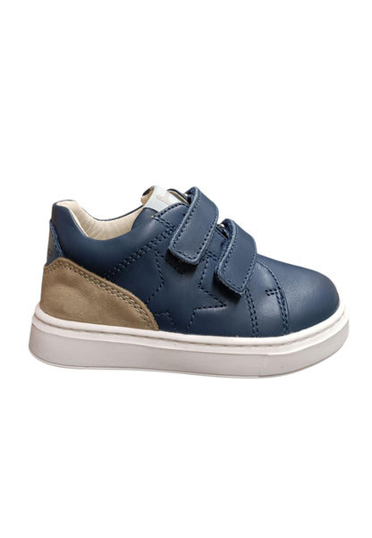 Sneakers primi passi bambino Balducci Cita blu bianco pelle - Freschezza sportiva con chiusura velcro