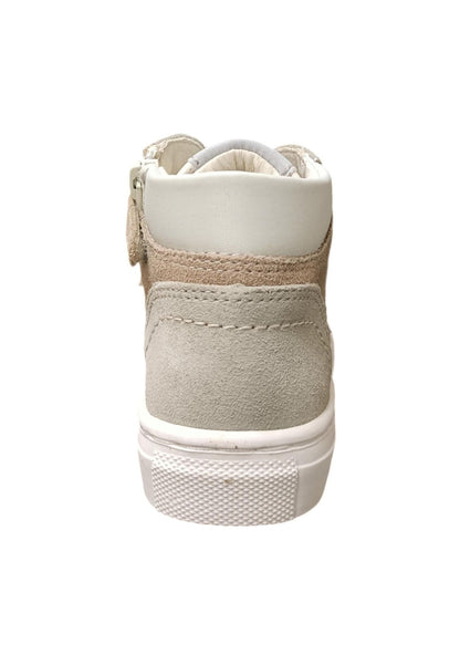 Scarpe sneakers Unisex bambini balducci BUTTER  bianco-grigio-taupe laccio e zip laterale