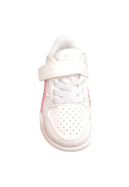 Scarpe sneakers Bambine e ragazze PUMA REBOUND  bianco-rosa laccio elastico e velcro