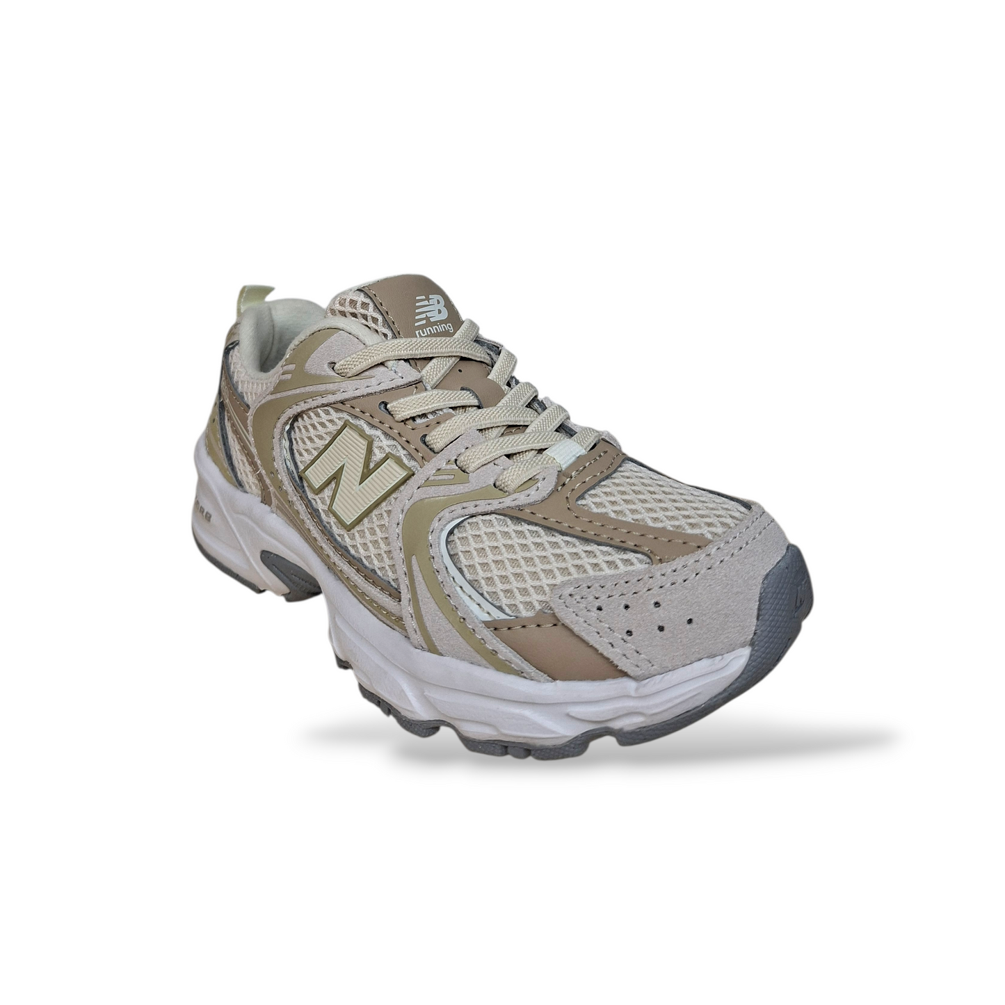 Sneakers bambino New Balance 530 beige bianche laccio