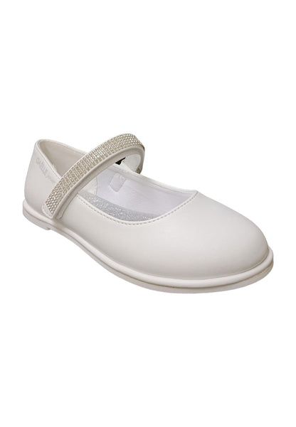 Ballerina bambina Gaelle Lipstick bianco multicolore pelle velcro elegance style