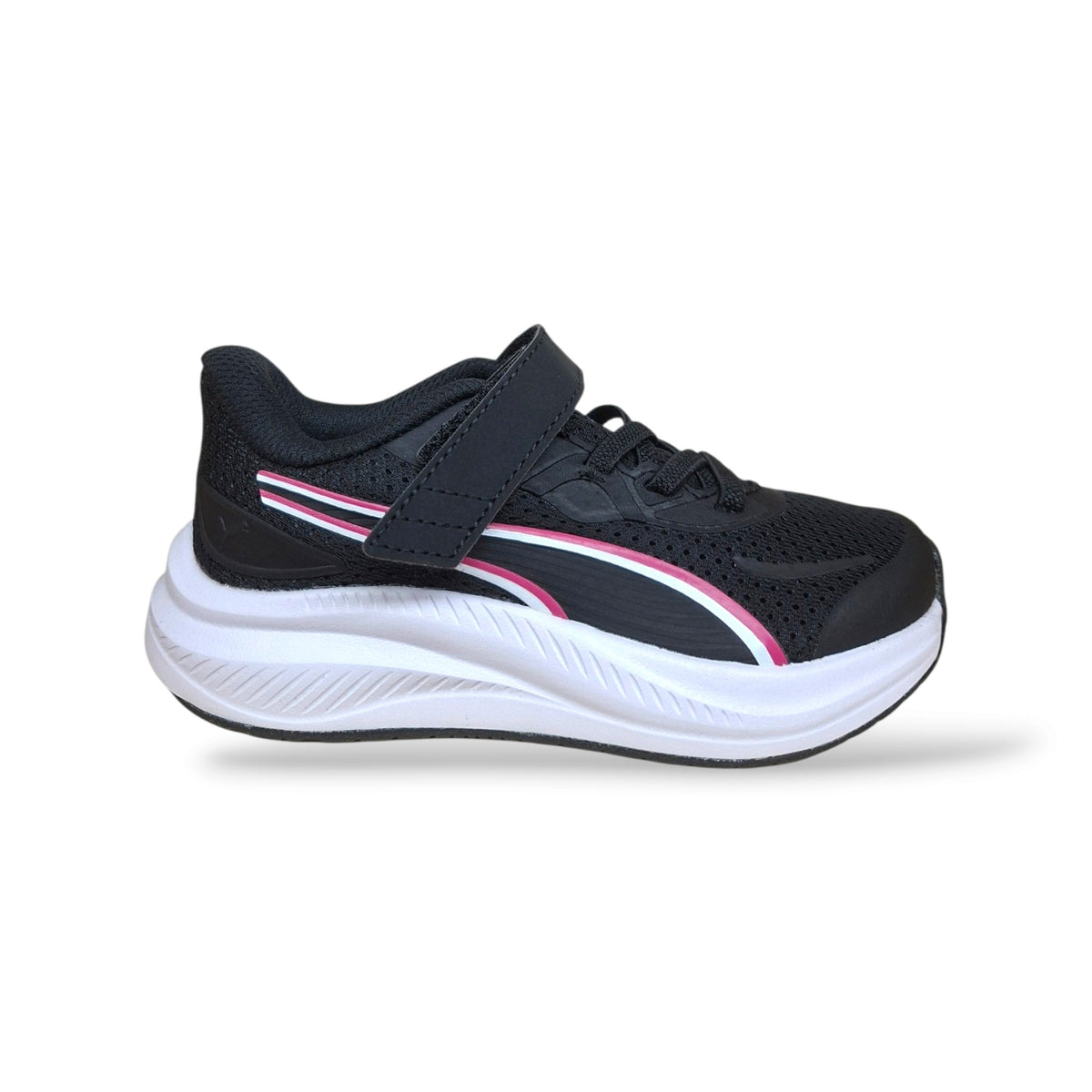 puma-skyrocket-312415-sneakers-bambine-nero-fucsia-tessuto-velcro-scarpetteria-gica-trani
