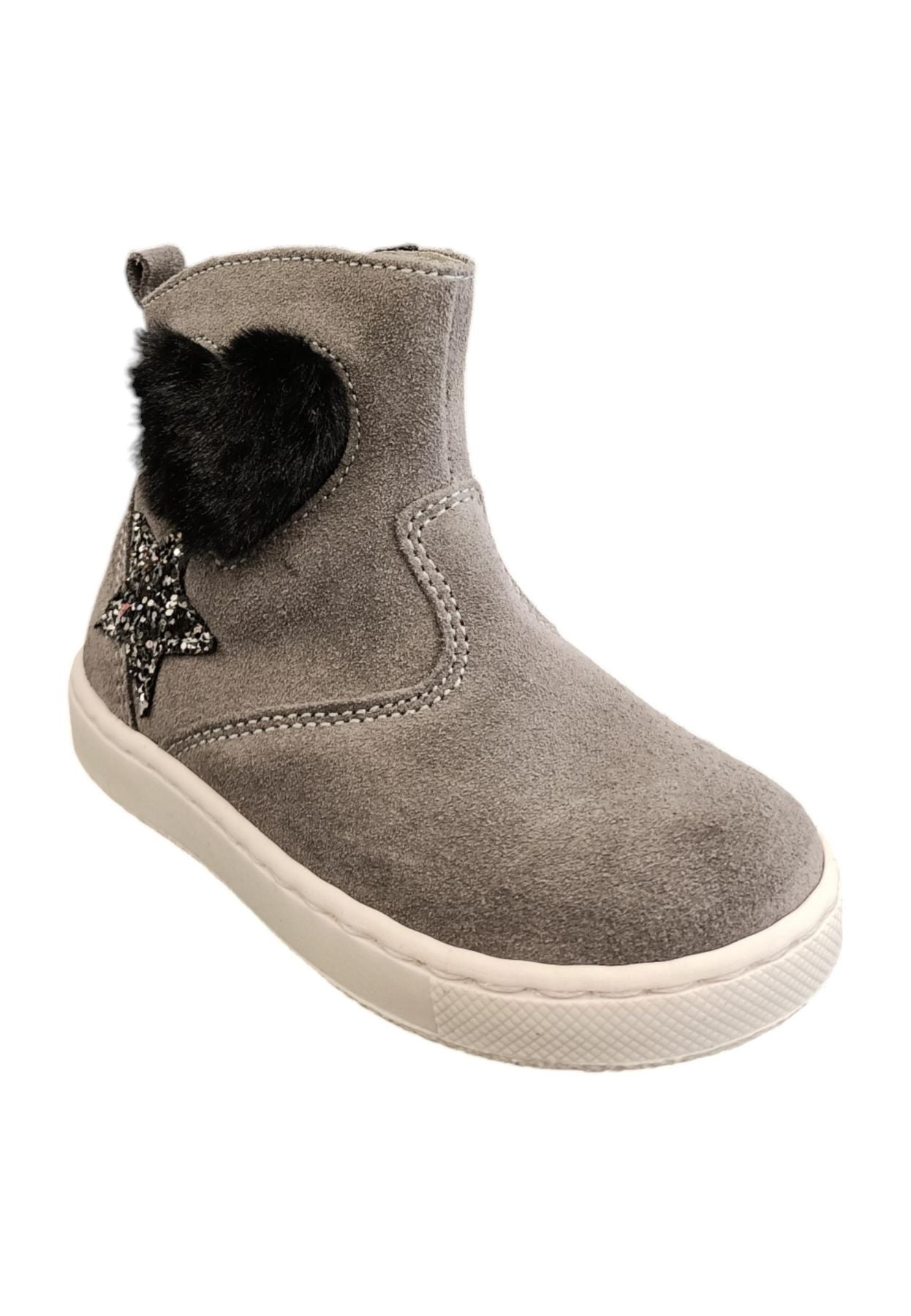 Stivaletti bambina Balocchi BLK STK grigio tortora pelle - Primi passi Made in Italy