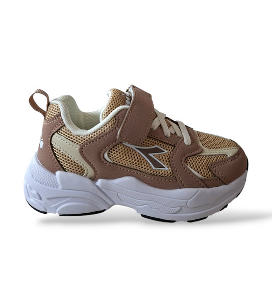 Scarpe sneakers Bambini e ragazzi Diadora ALLEY beige-bianco laccio elastico e velcro
