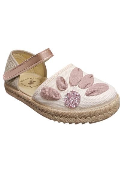Espadrillas bambina Vul-Ladi Carla beige rosa tela velcro summer style