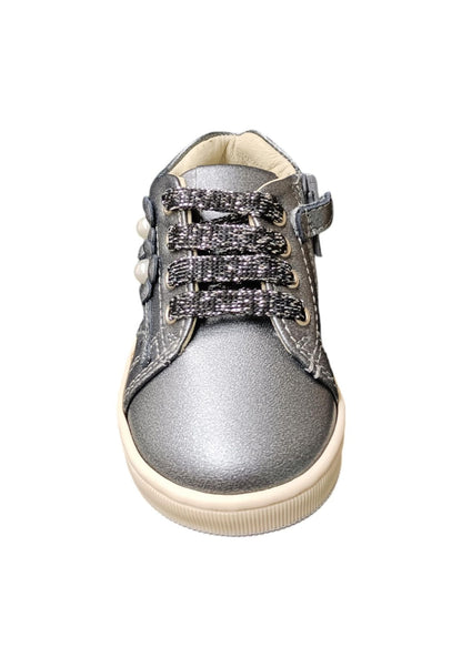 Scarpe sneakers bambina balducci cita  bianco-oro laccio e zip laterale