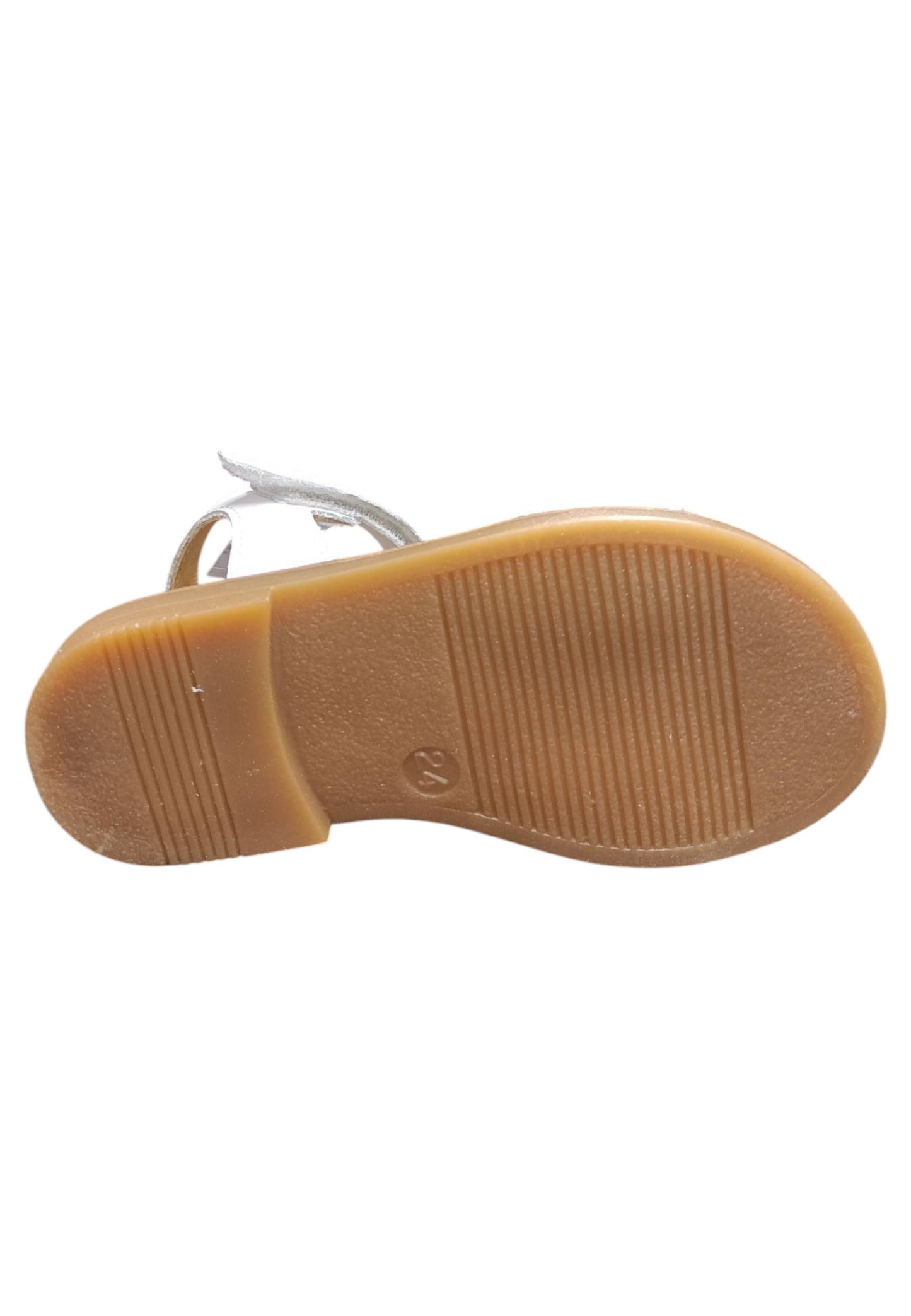 Sandalo bambina Platis Open Classic bianco-silver pelle - Sandalo da passeggio con velcro