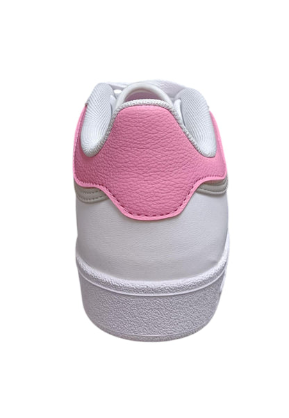 sarpe sneakers Bambine e ragazze adidas hoops  bianco-rosa laccio
