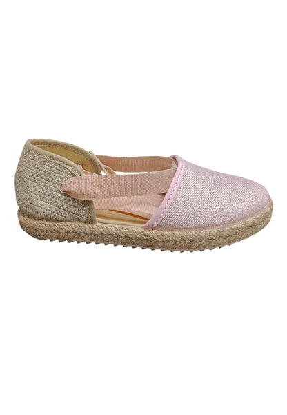 Espadrillas bambina Vul-Ladi Carla cipria beige tela laccio summer style
