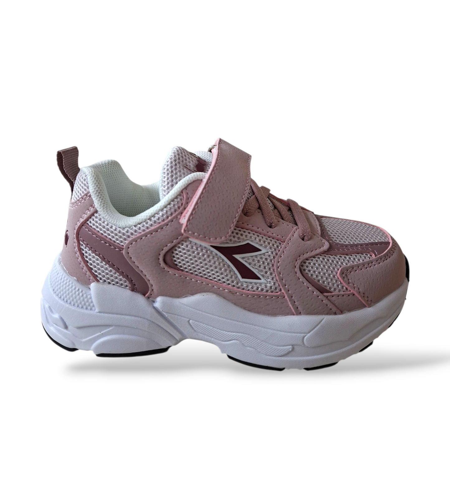 Diadora Alley – Sneakers Bambina Rosa Bianco | Scamosciato e Velcro | Taglie 28-35