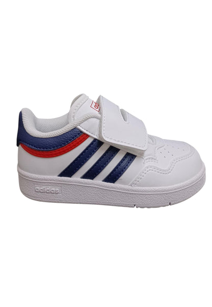 sarpe sneakers Bambini e ragazzi adidas hoops  bianco-blue-rosso velcro