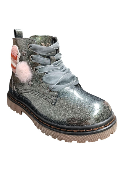 Anfibio bambina XTI Botin grigio rosa pelle zip laterale urban style