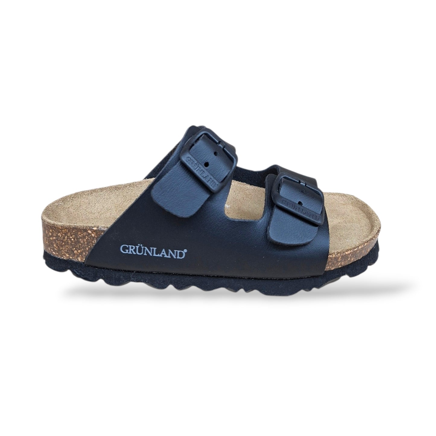 Ciabatta Bio Sughero Bambini e Ragazzi Grunland Junior Luce Nero – Sottopiede Sughero EVA