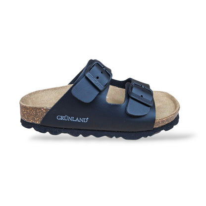 Ciabatta Bio Sughero Bambini e Ragazzi Grunland Junior Luce Nero – Sottopiede Sughero EVA